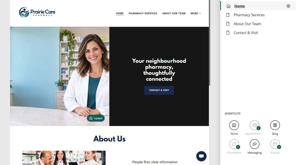 First setup — plan the four pages — privacy-cropped excerpt