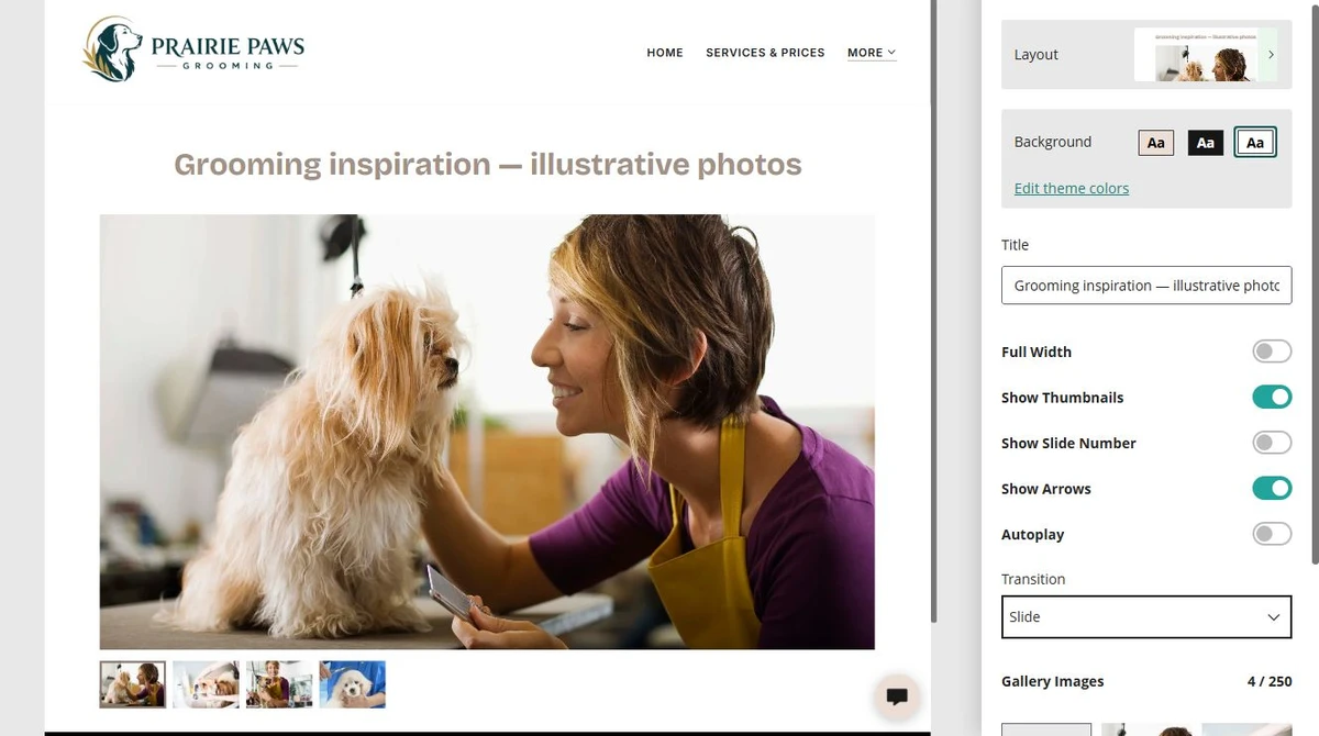Curate an illustrative gallery — privacy-cropped excerpt