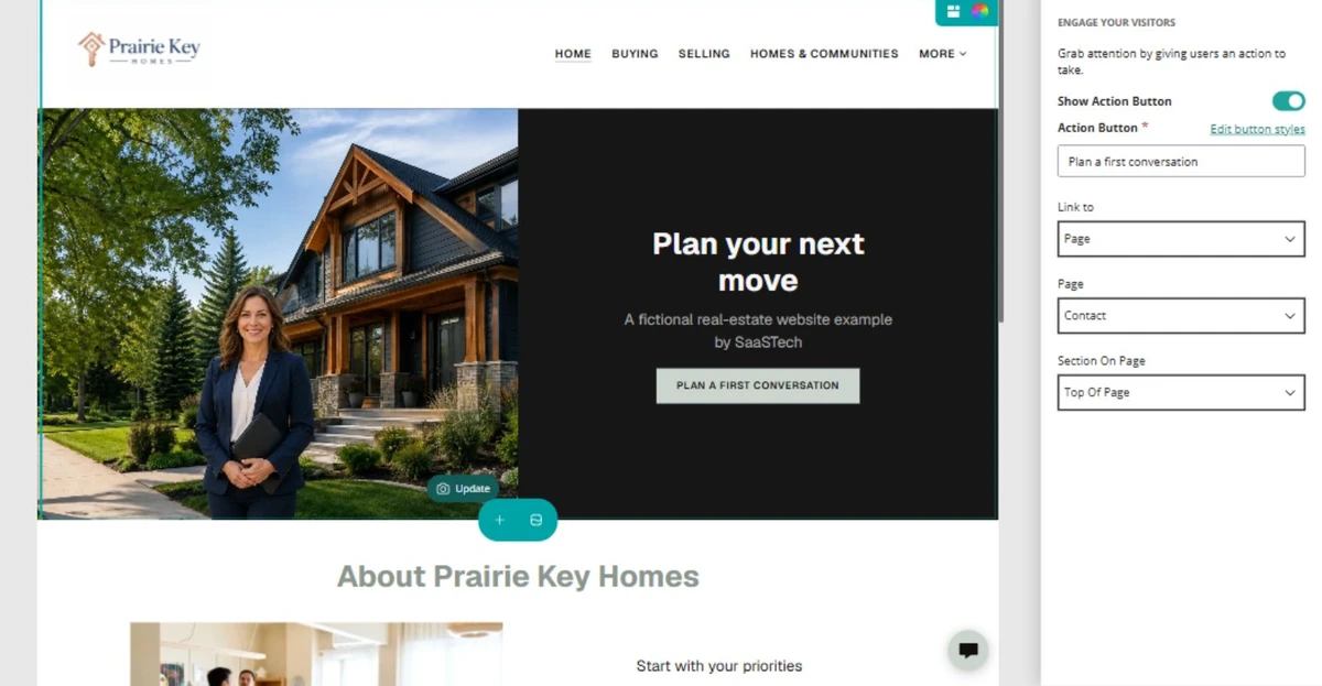 Action button · Connect the next step — privacy-cropped excerpt