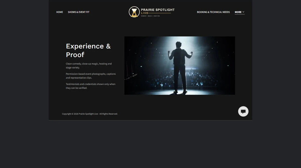Finished Experience and proof example — privacy-cropped excerpt