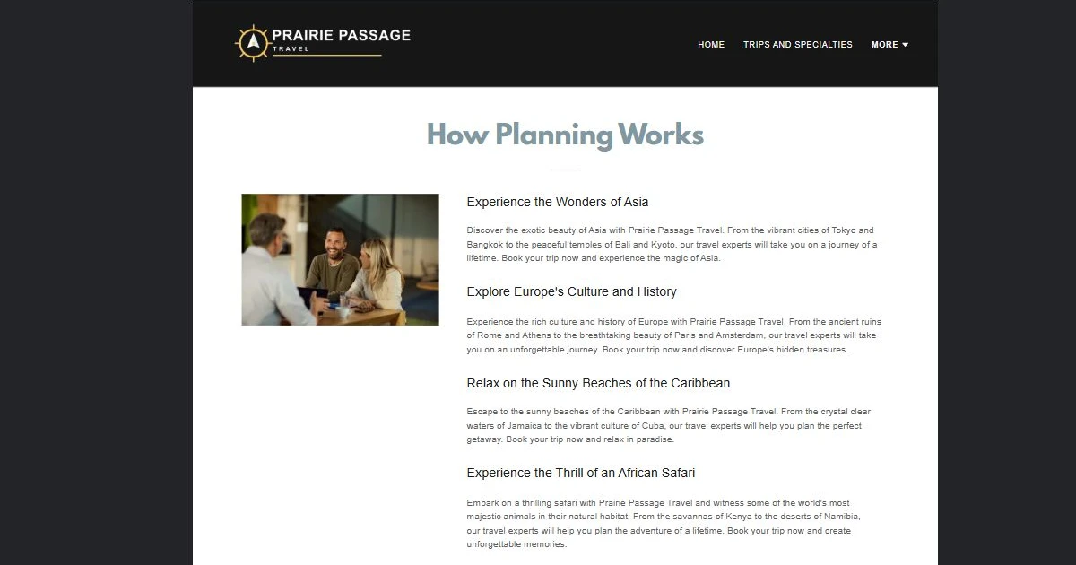 Finished How planning works example — privacy-cropped excerpt