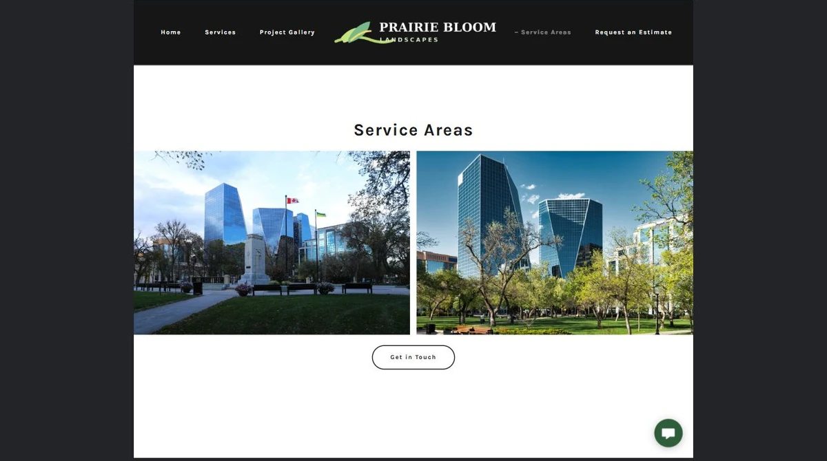 Finished Service areas example — privacy-cropped excerpt