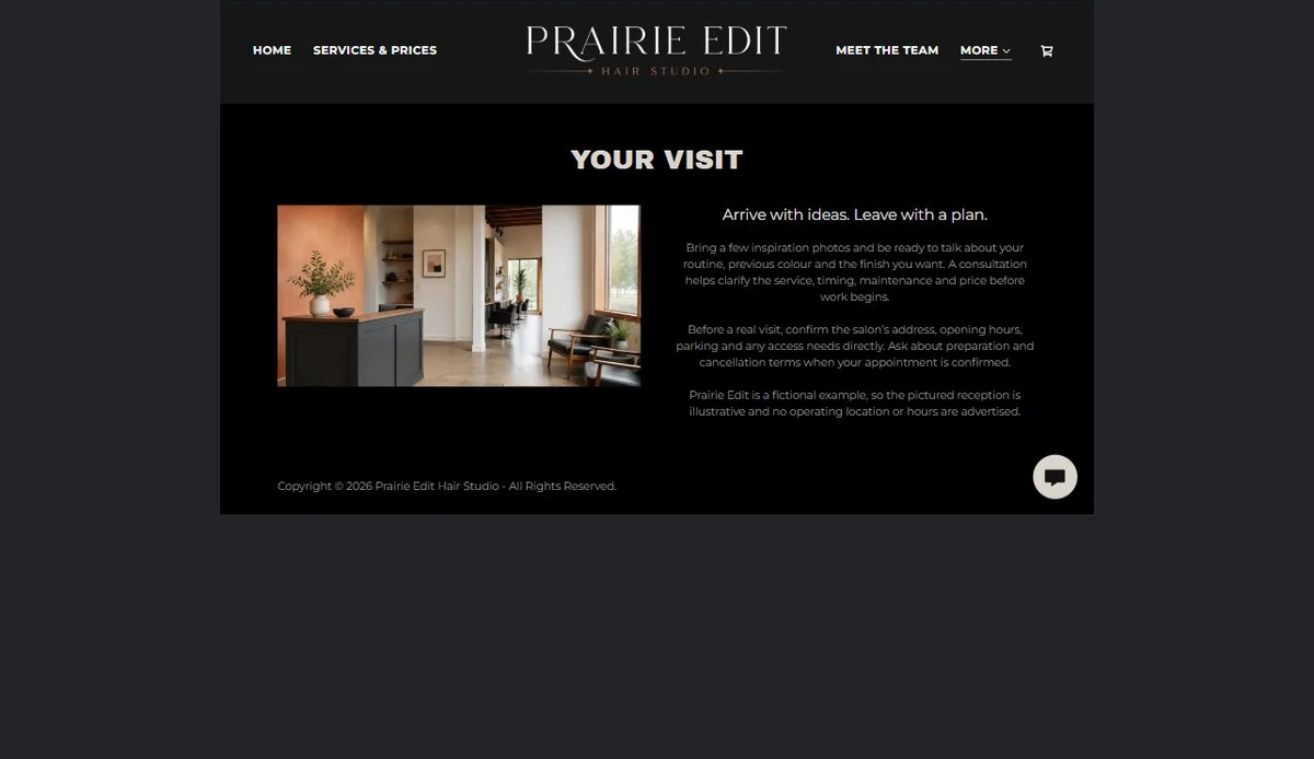 Finished Your Visit example — privacy-cropped excerpt