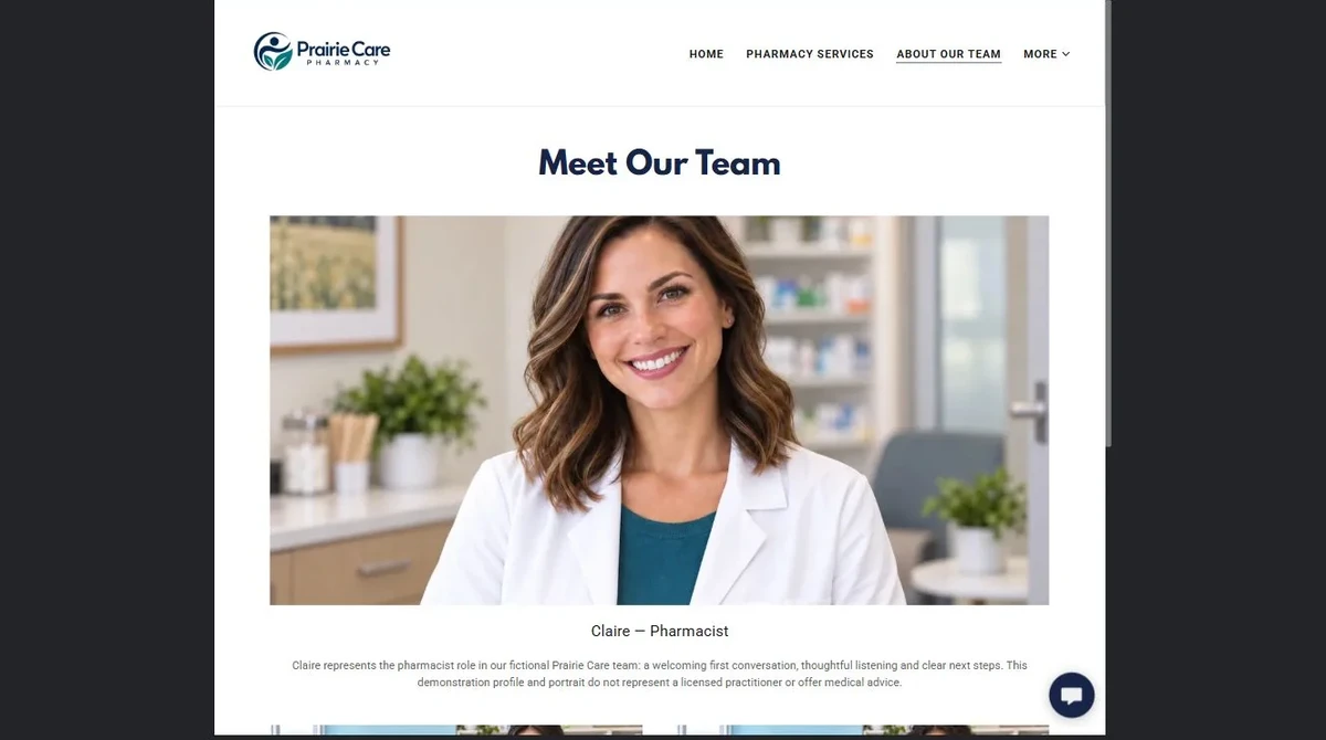 03 · About Our Team — privacy-cropped excerpt