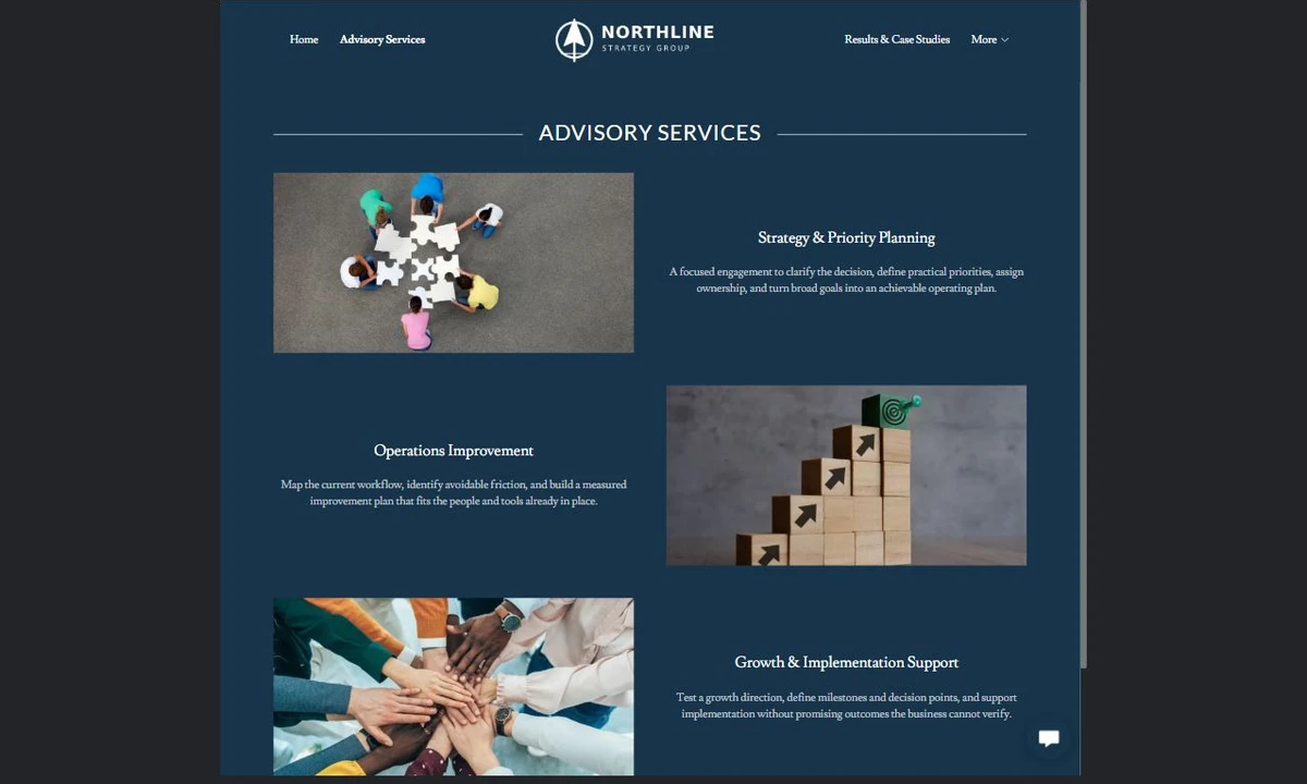 Finished Services example — privacy-cropped excerpt
