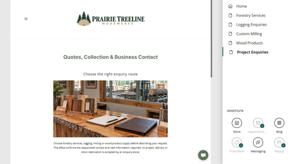 Prairie Treeline · Add Page — privacy-cropped excerpt