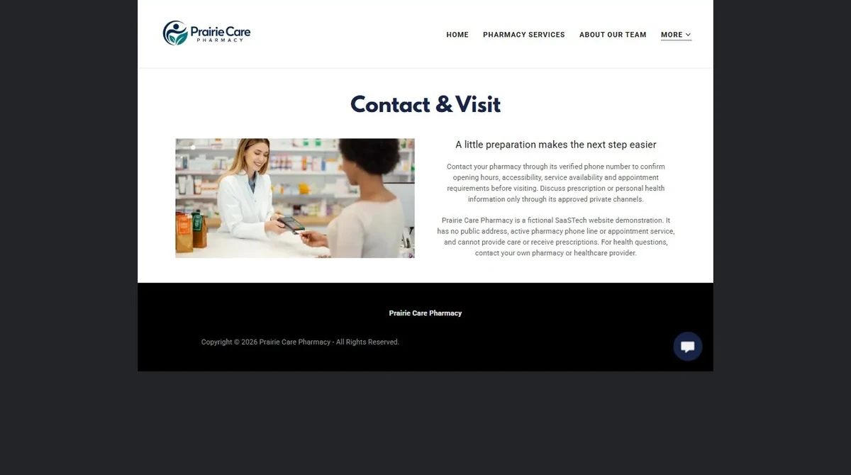04 · Contact & Visit — privacy-cropped excerpt