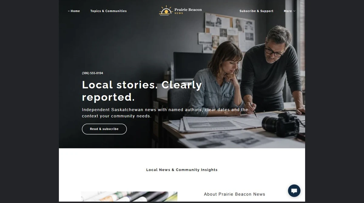 Finished Latest news example — privacy-cropped excerpt