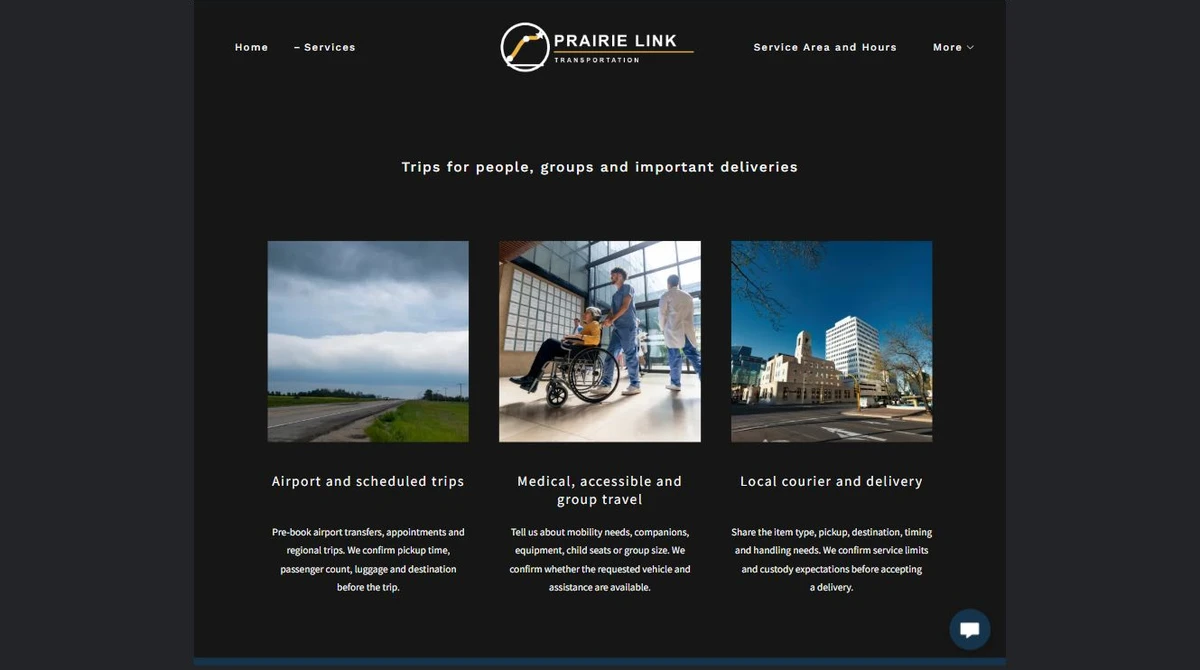 Finished Services example — privacy-cropped excerpt