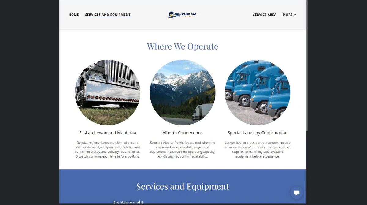 Finished Services and equipment example — privacy-cropped excerpt