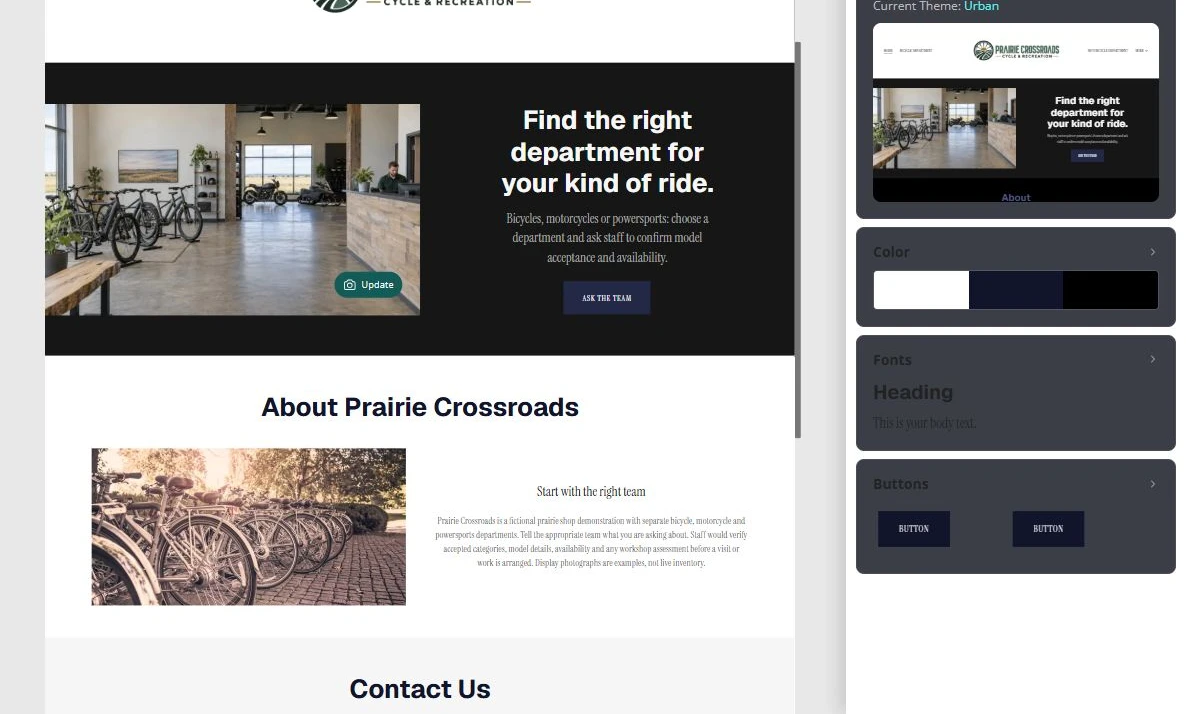 Prairie Crossroads · theme — privacy-cropped excerpt