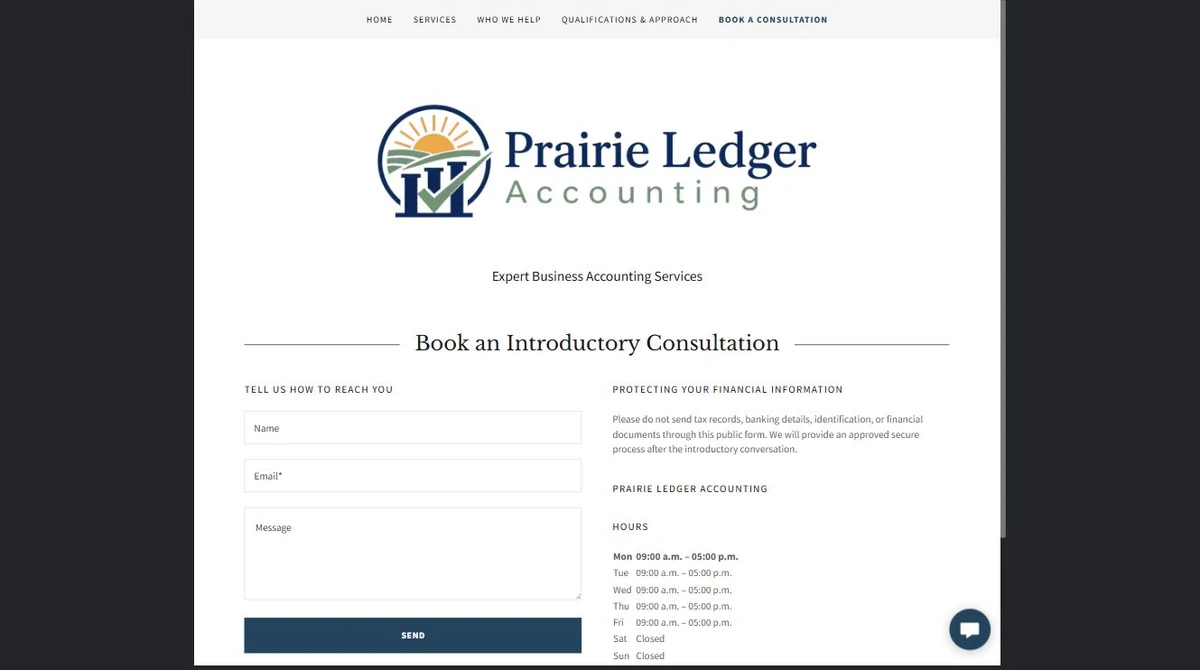 Finished Book a consultation example — privacy-cropped excerpt