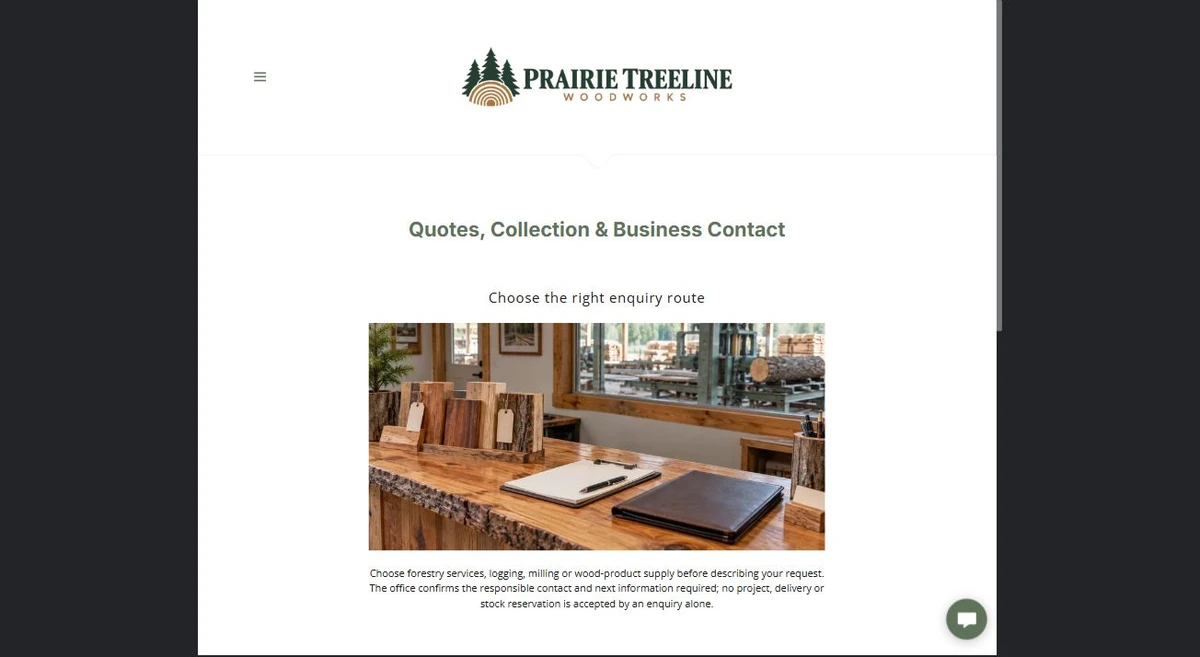Finished Quotes, Collection & Business Contact example — privacy-cropped excerpt