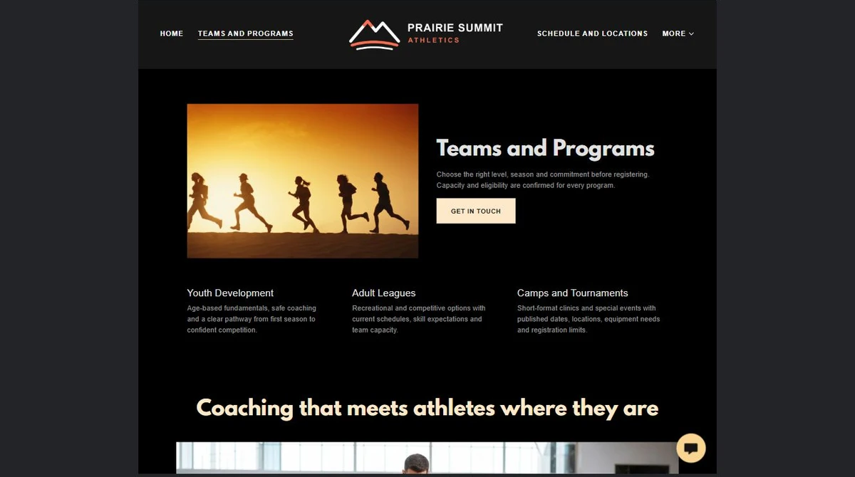 Finished Teams and programs example — privacy-cropped excerpt
