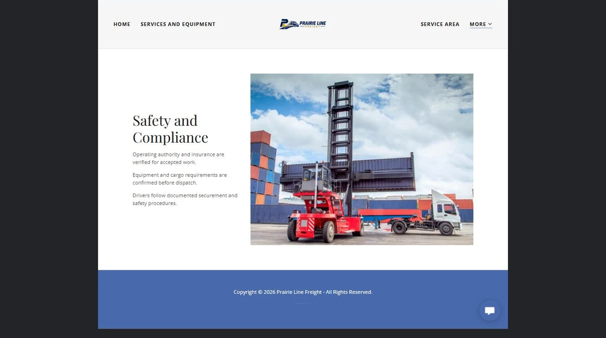 Finished Safety and compliance example — privacy-cropped excerpt
