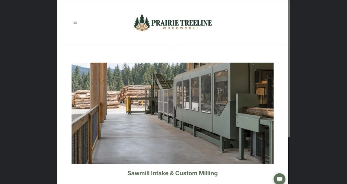 Finished Sawmill Intake & Custom Milling example — privacy-cropped excerpt