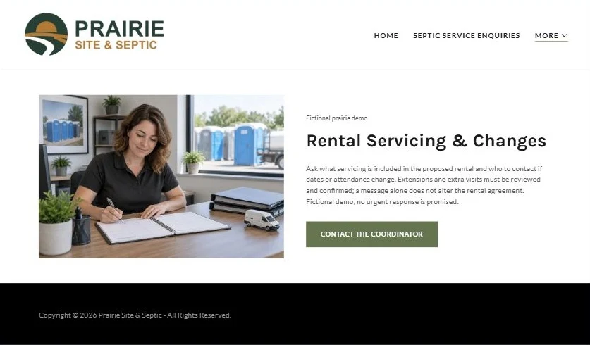 Finished Rental Servicing & Changes example