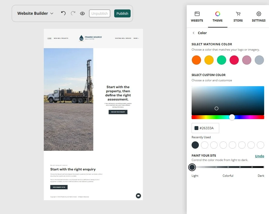 Paint your site · 1-light