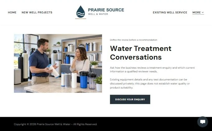 Finished Water Treatment example
