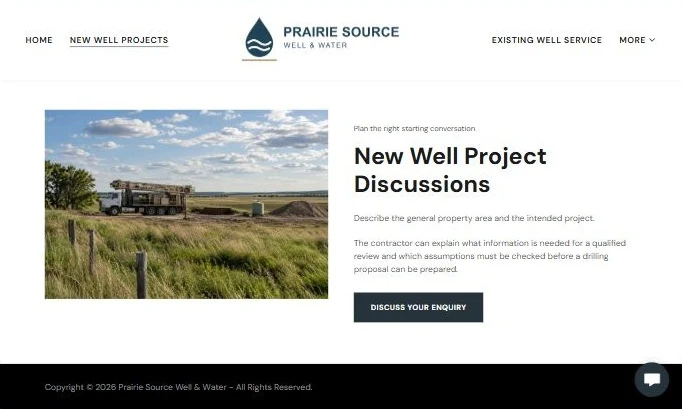 Finished New Well Projects example