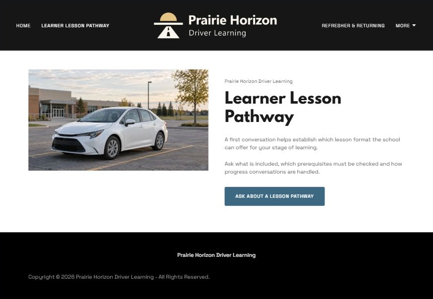 Captured first-screen Learner Lesson Pathway example