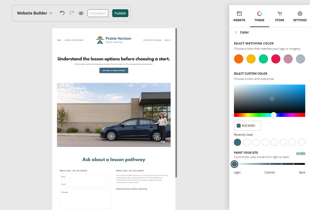Paint your site · Position 0