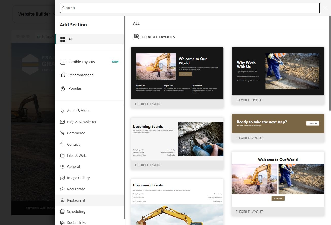 Editor · Add Section library