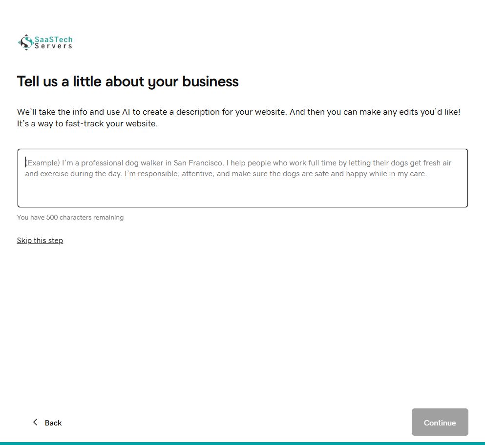 Describe the site you need