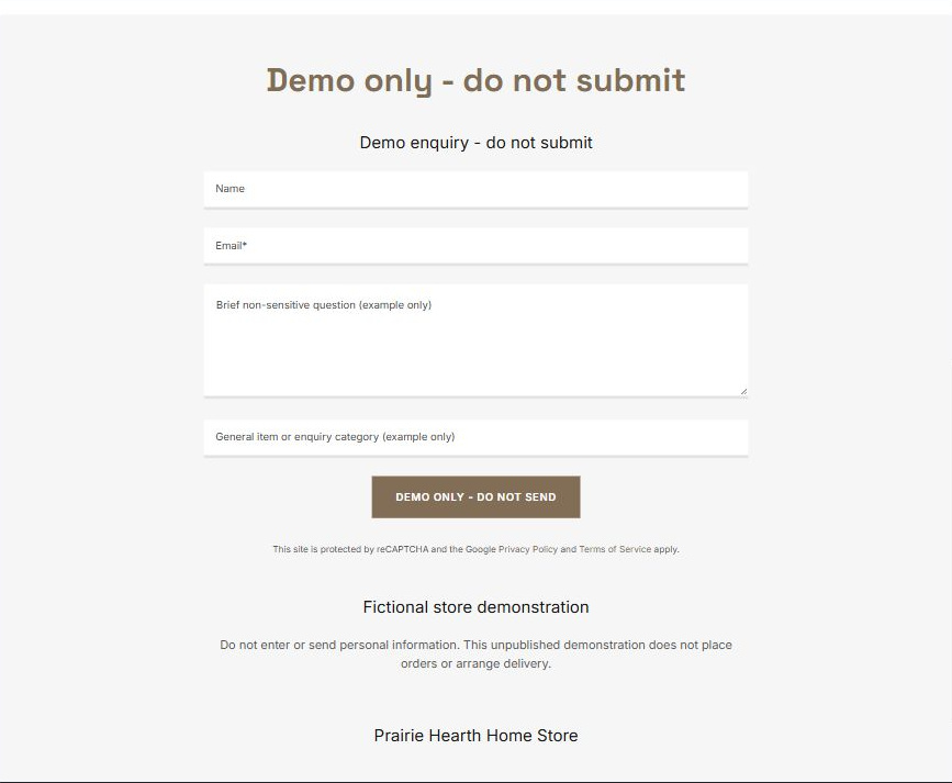 Demonstration enquiry - Desktop
