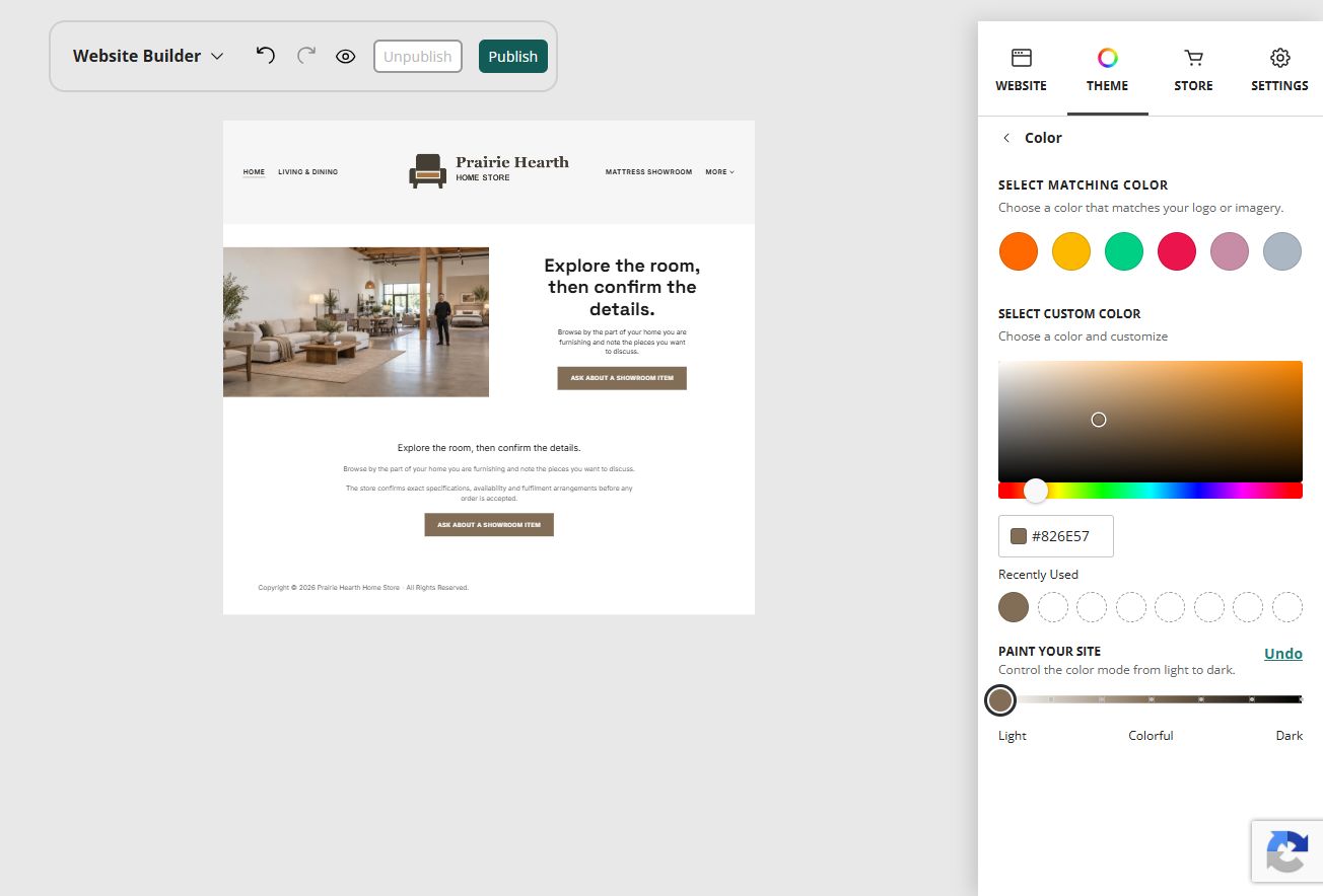 Paint your site - Position 0