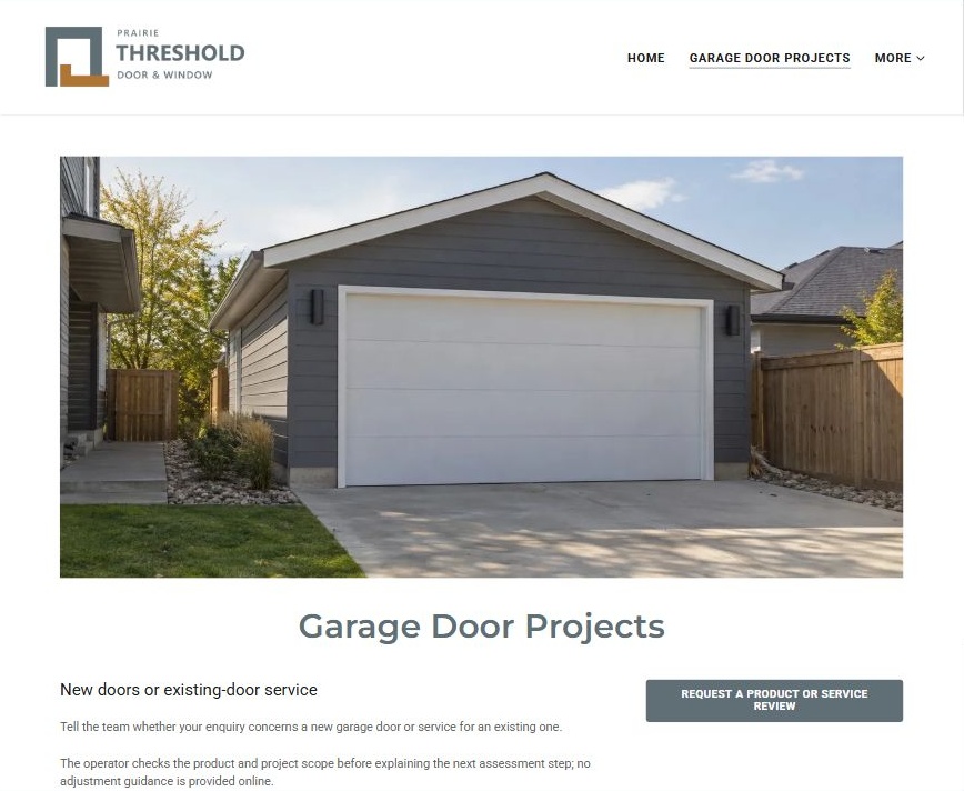Captured first-screen Garage Door Projects example