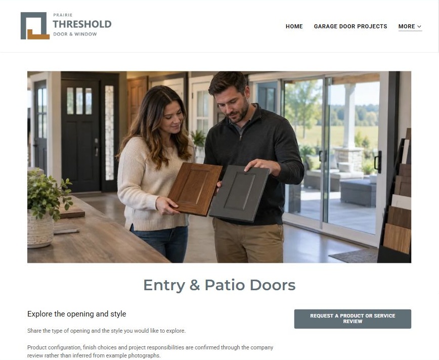 Captured first-screen Entry & Patio Doors example