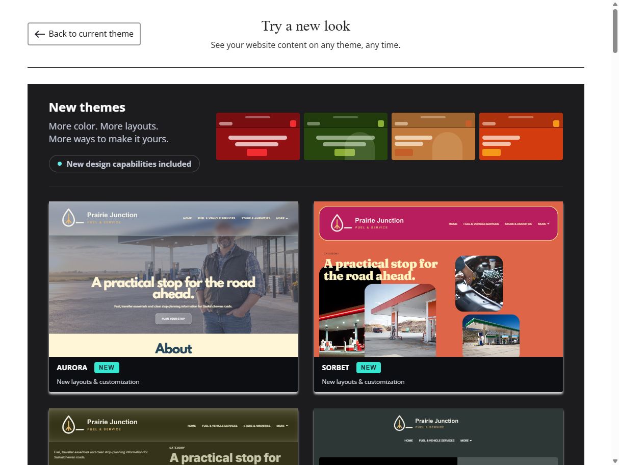 New themes · Aurora / Sorbet · light logo