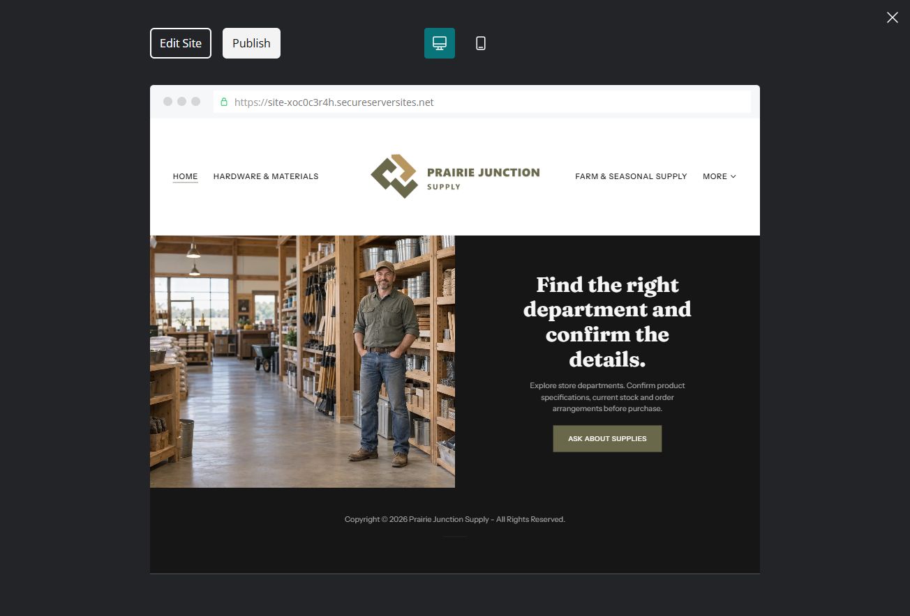 Captured first-screen Home example