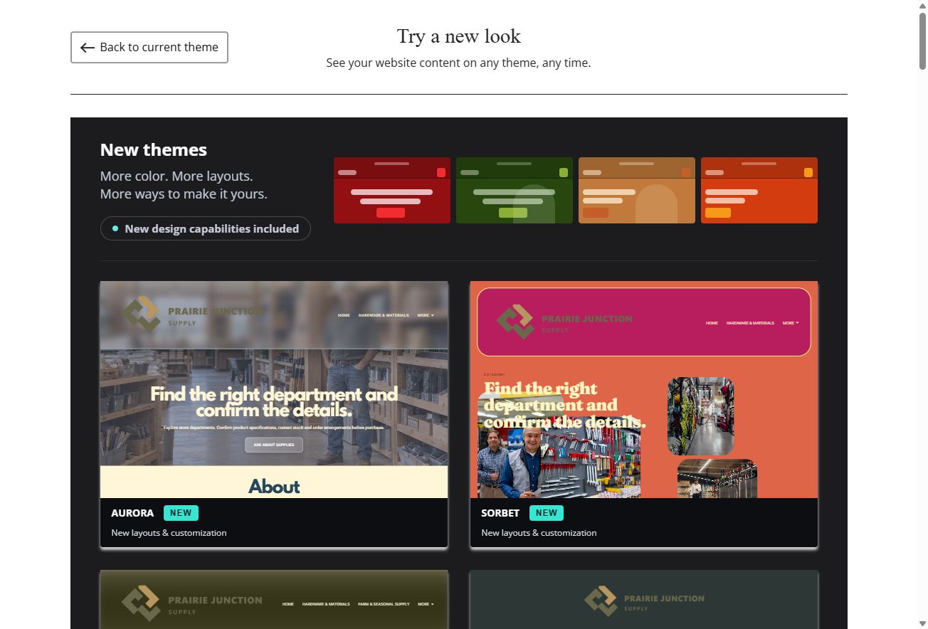 New Themes — Aurora and Sorbet