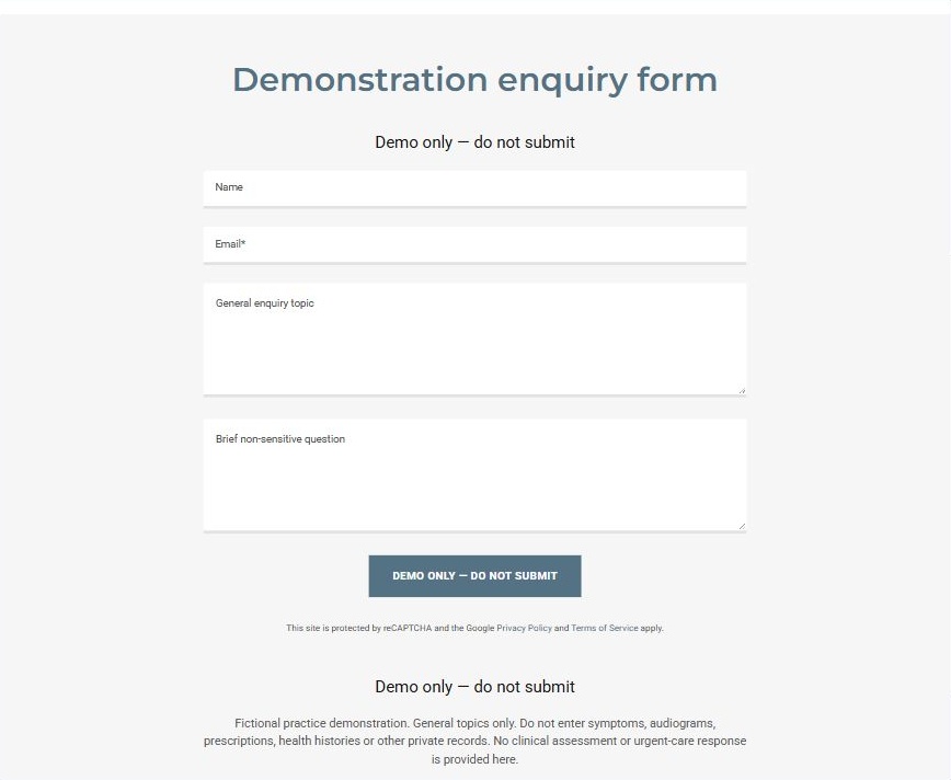 Demonstration enquiry · Desktop