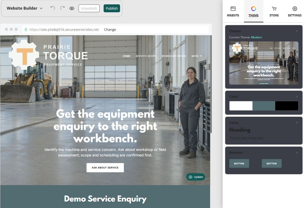 Editor · Theme controls