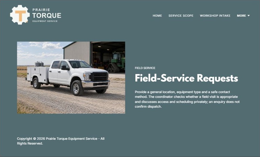 Captured first-screen Field Service example