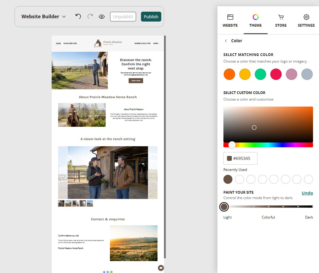 Editor highlight 1 · Coordinate the ranch colours