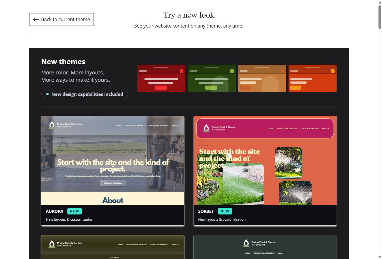 Explore irrigation themes