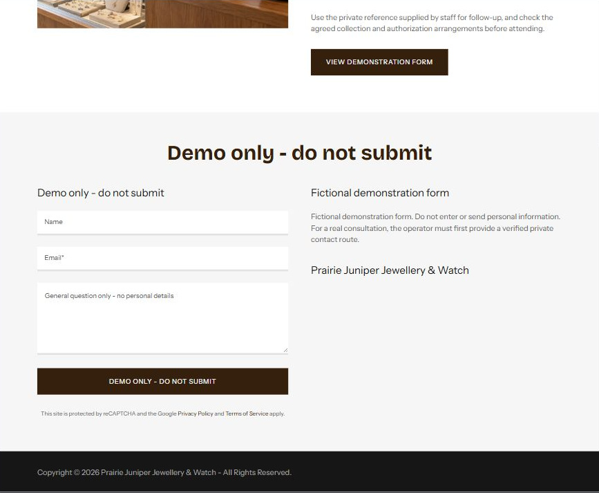 Demonstration enquiry - Desktop