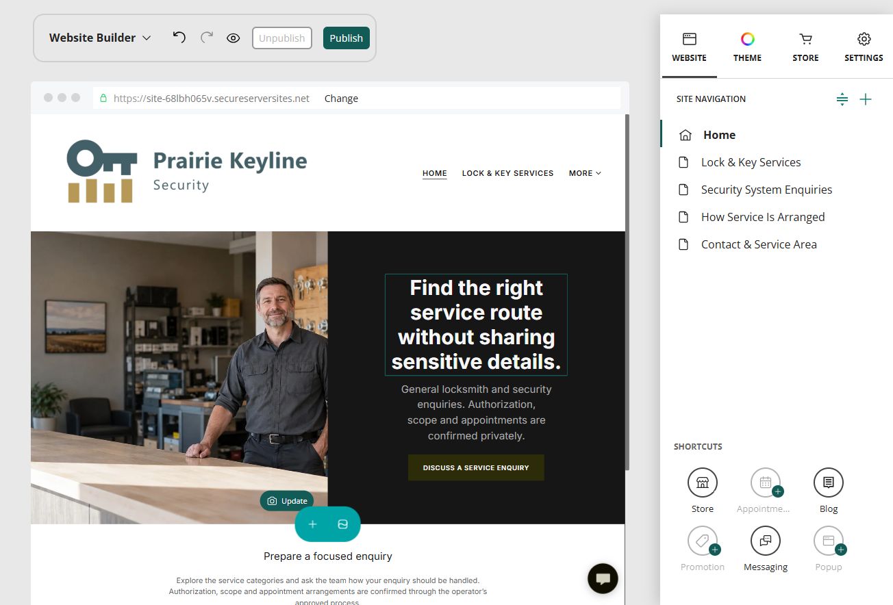 Five-page navigation