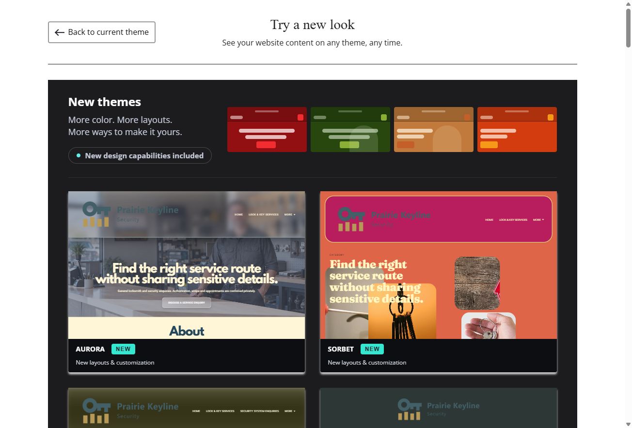 New Themes — Aurora and Sorbet