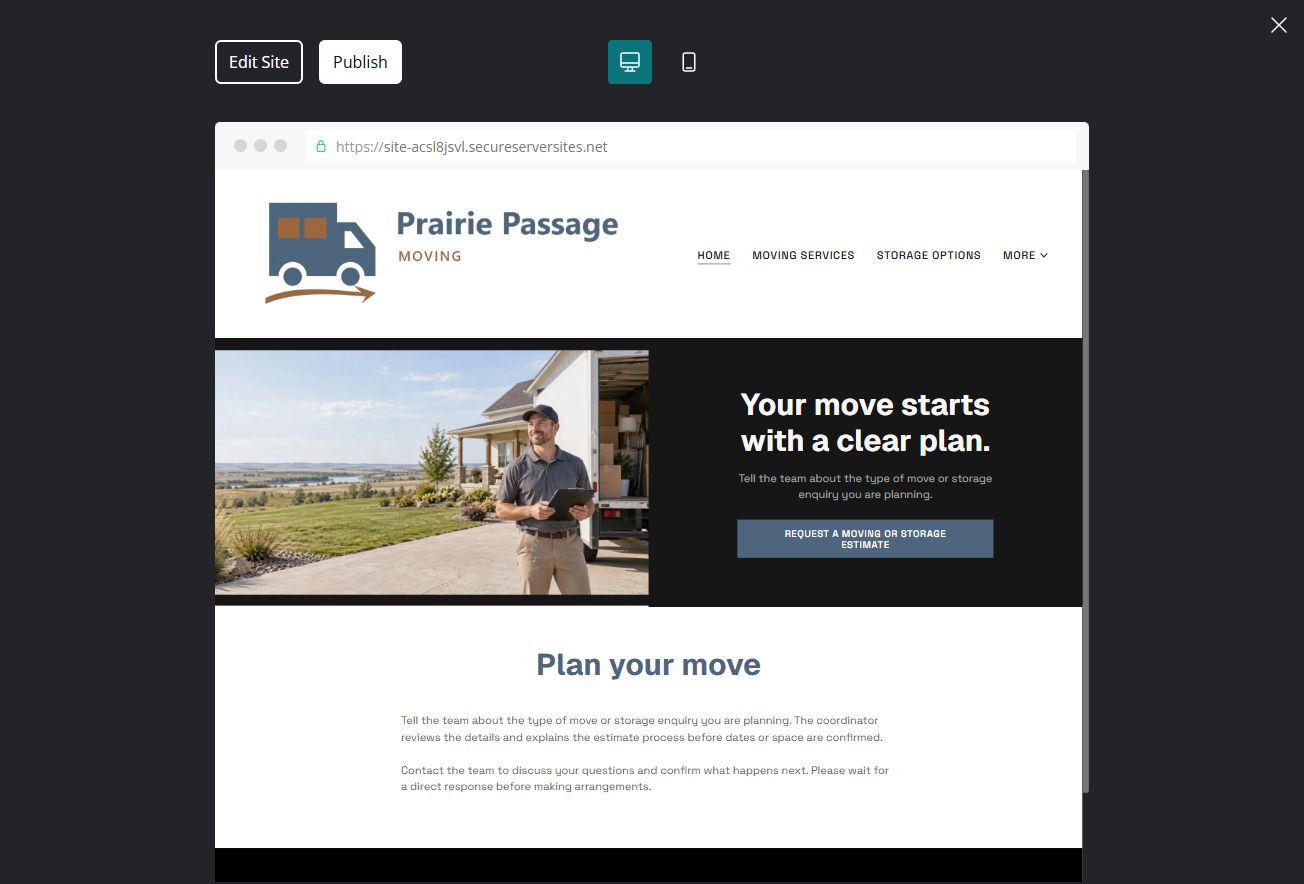 Captured first-screen Home example