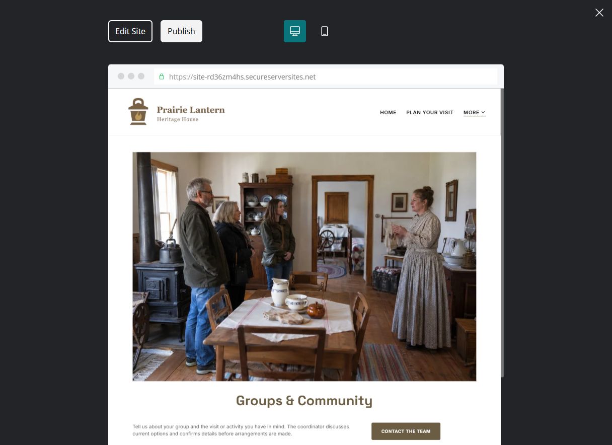 Captured first-screen Groups & Community example