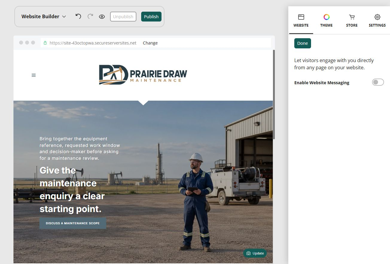 Prairie Draw · Historical messaging controls