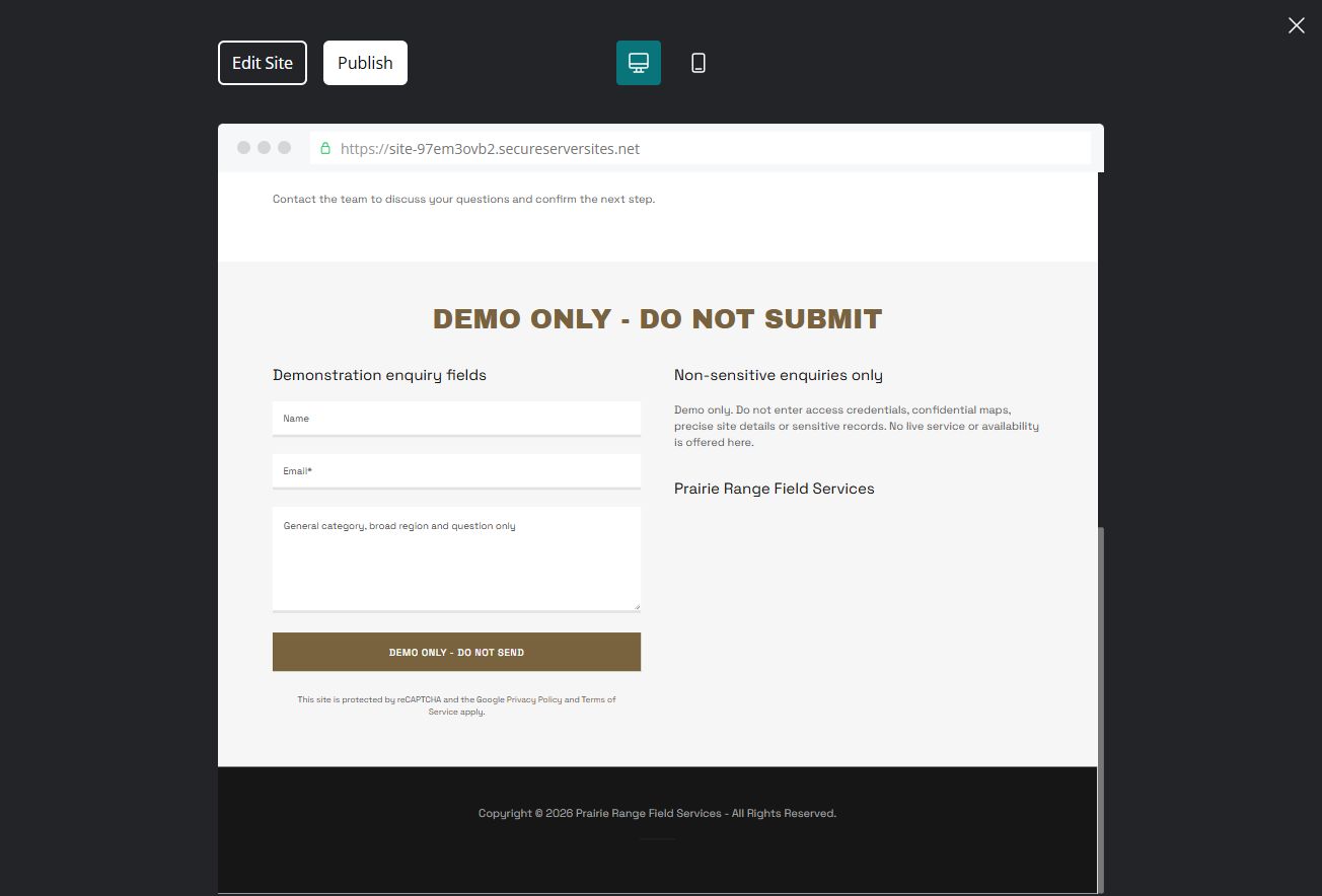 Demonstration form — desktop