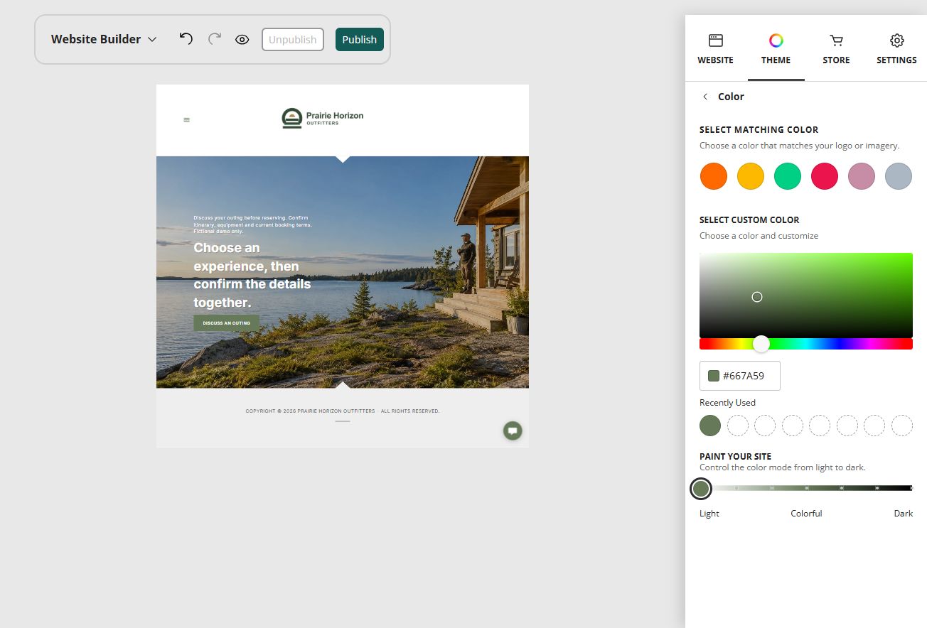 Explore Outfitters Paint your site