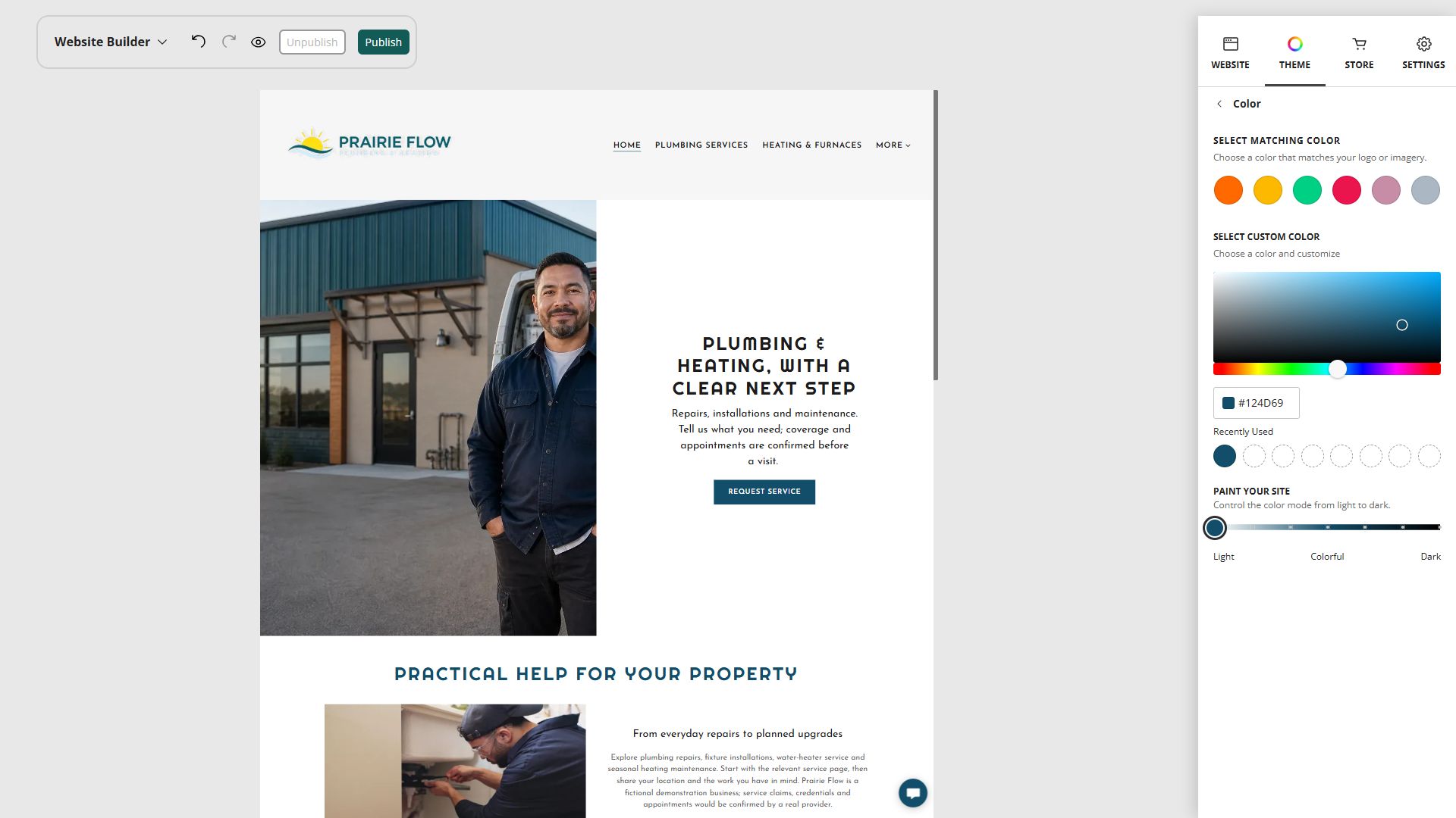 Prairie Flow desktop Home preview at Paint position 1 of 7