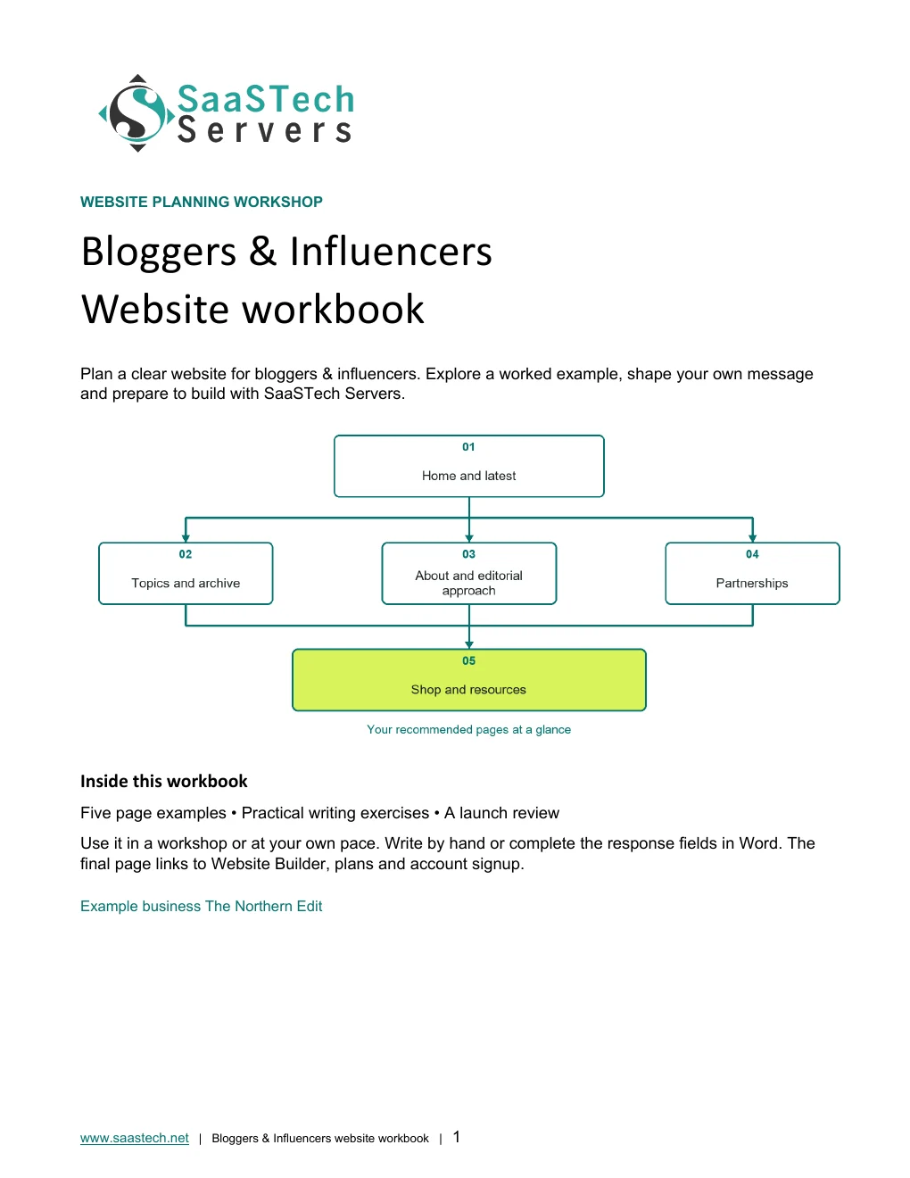 Bloggers & Influencers website workbook cover